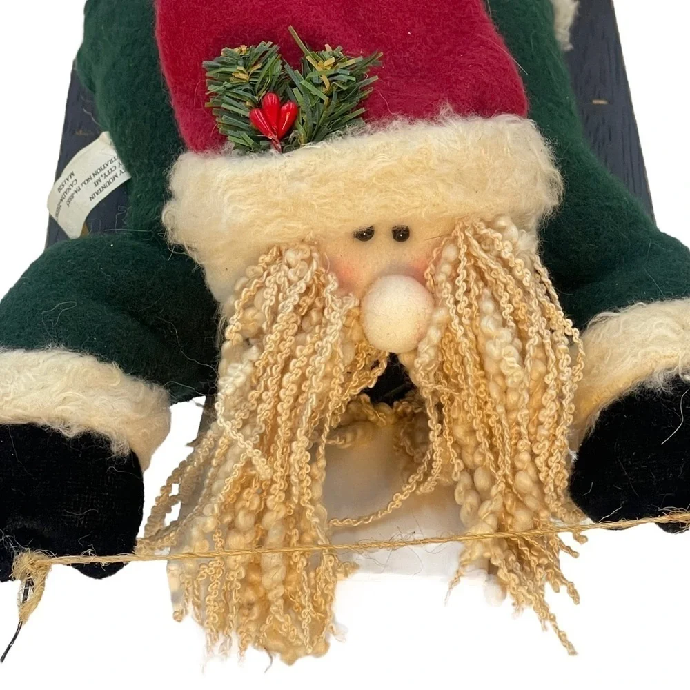 Sledding Santa Wooden 25 Days Till Christmas 3-D Wall Calendar Holiday Decor VTG
